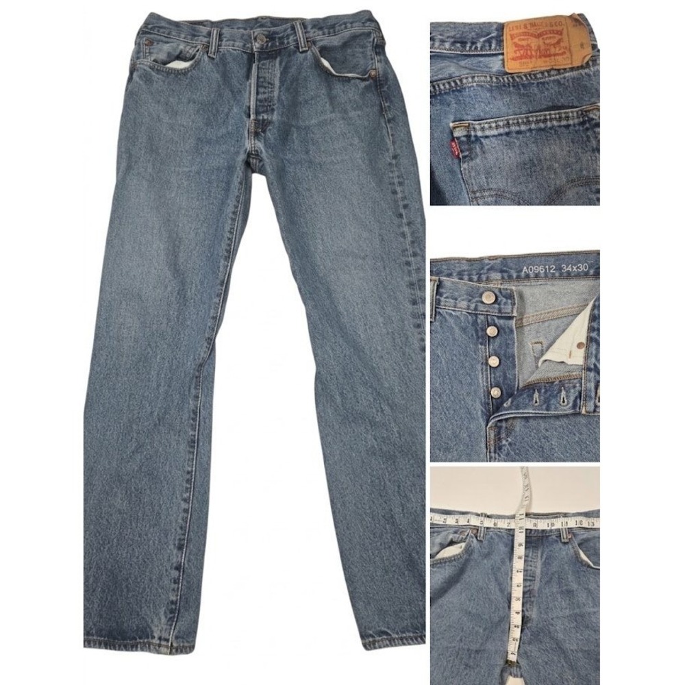 Levis 501 Original Fit Jeans Mens 32x29 Medium Wash Button Fly Straight Denim